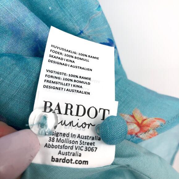 BARDOT Girls Cindy Floral Cut Out Dress Size 8 Blue Flora Short Sleeve NWT - Picture 12 of 12